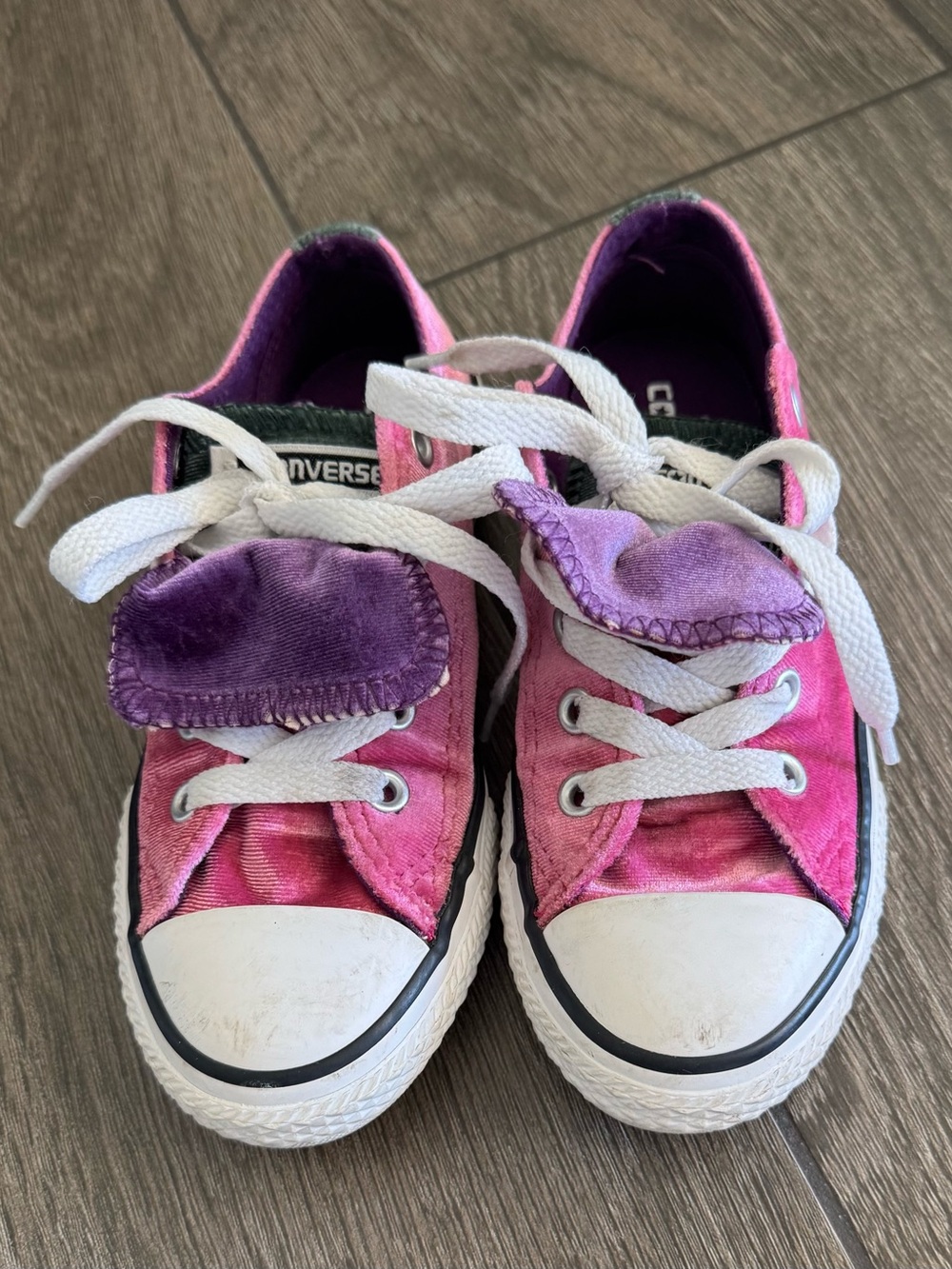 Converse Pink and Purple Low Top Sneakers